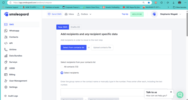 Navigating the SMSLeopard Dashboard: Quick Logic and Tips in Kenya.